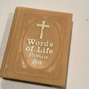 VTG Words of Life Promise Box Vintage Warner Press Made in Hong Kong Religious